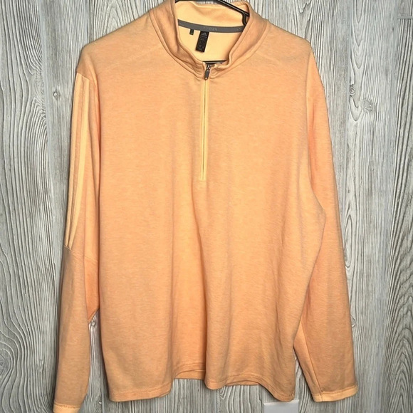 Adidas Orange 1/4 zip Size Large - Picture 1 of 4